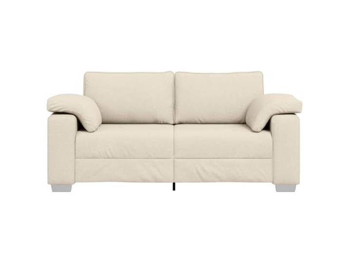 VIHHQGC 2-Sitzer Sofa Beige 180 cm Leinenmischgewebe Atmungsaktiver Leinenmix, Breite Armlehnen, Metallrahmen, Modernes Design, Einfacher Aufbau