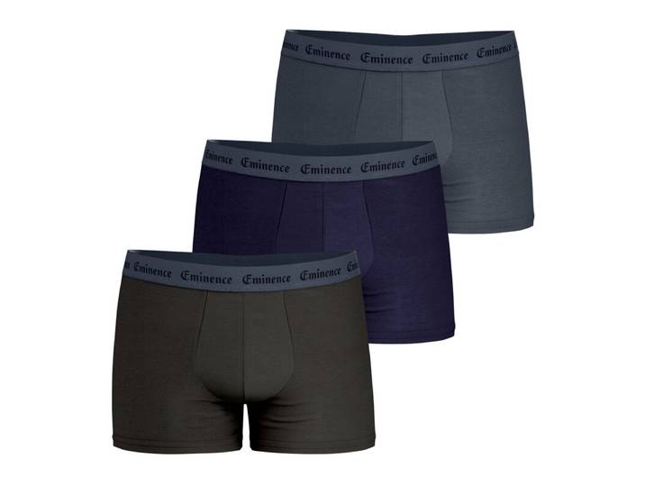 EMINENCE Allure Boxers Lot de 3, Kaki-Marine-Gris