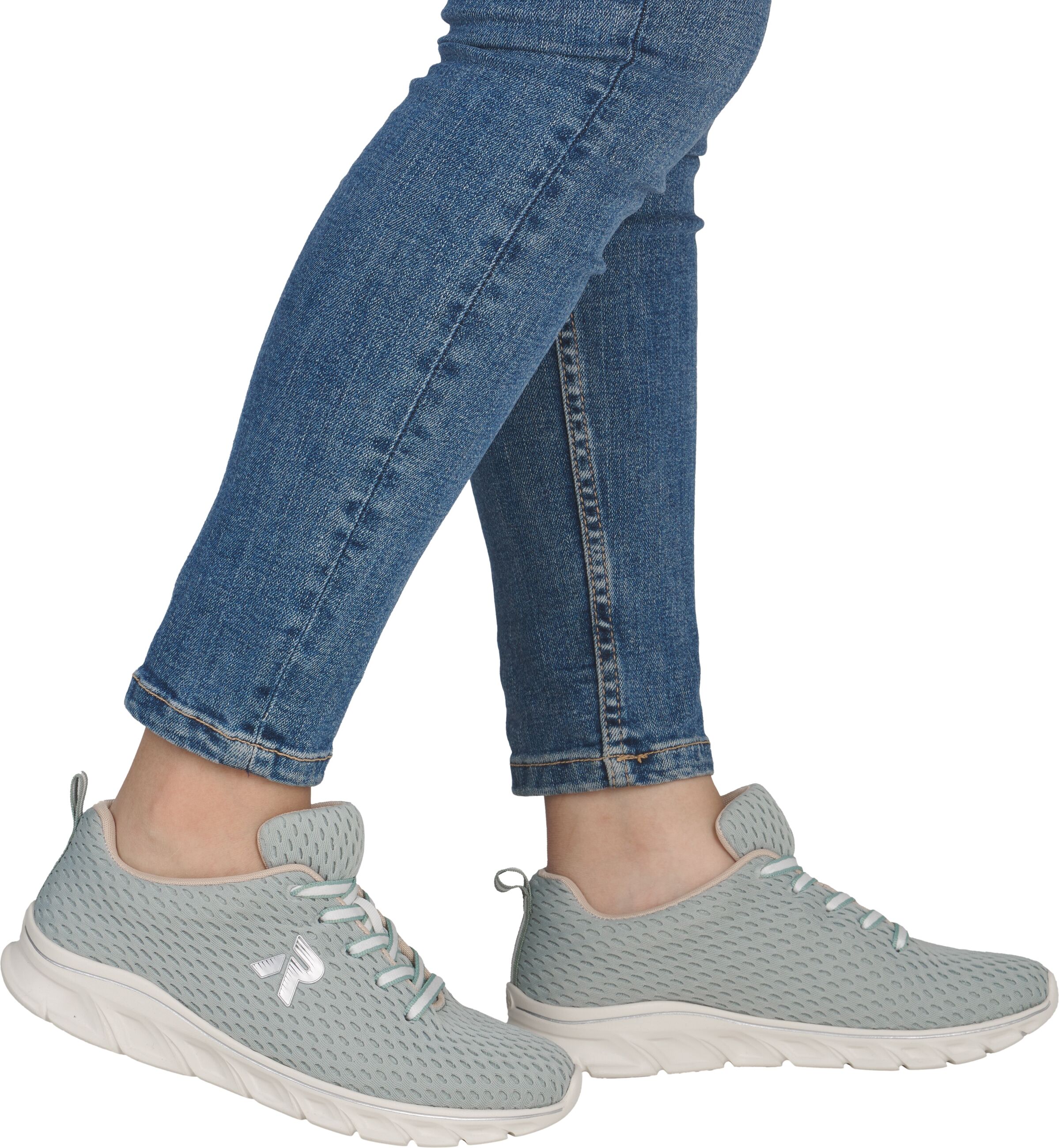 Sneaker RIEKER, Damen, Gr. 36, Textil, grau (hellmint), Mesh, unifarben, Schuhe Sneaker, Klassik Sneaker, Freizeitschuh, Sportschuh, Halbschuh, Leichtgewicht hellmint 36, Textil