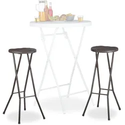 Relaxdays Barhocker klappbar BASTIAN Dunkelbraun