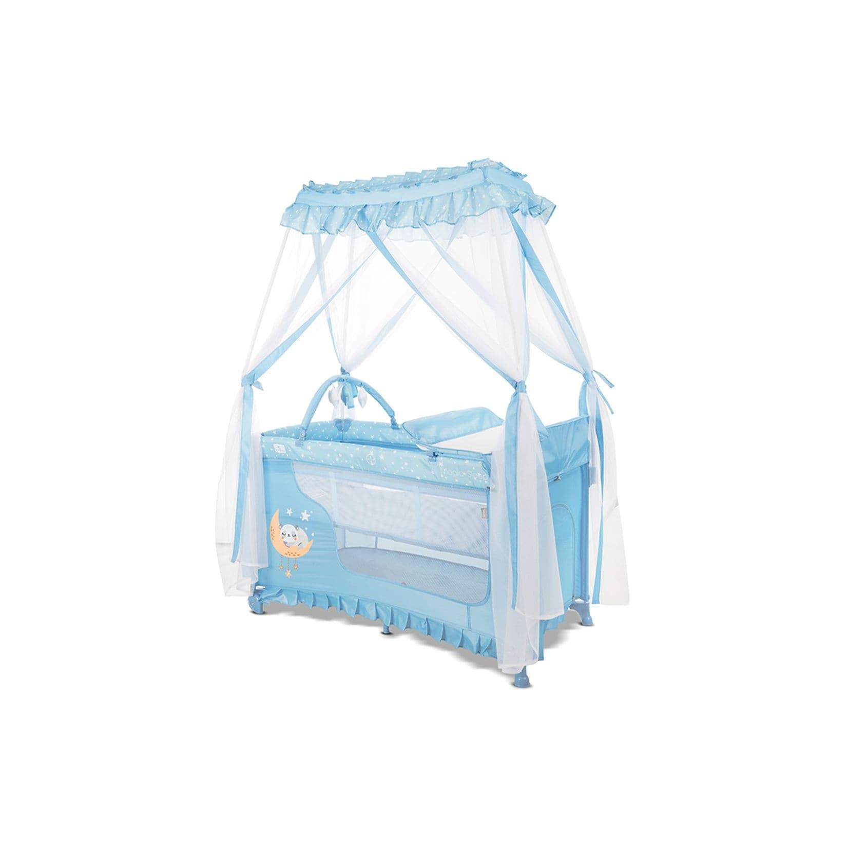 Lorelli Reisebett Magic Sleep 2 Ebenen Baldachin Mobile Wickelauflage faltbar hellblau Sterne