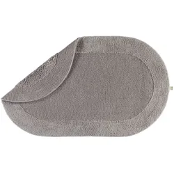 Rhomtuft Badteppich Exquisit Rund 100 cm | kiesel - grau