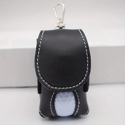 Inspired Finds Portable Mini Golf Ball Storage Bag With Hook black