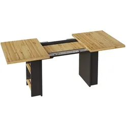 STILVORA Sideboard-Schreibtisch MDF Naturholzoptik 120-160x80x75 cm, gewerblich geeignet, manuell verstellbar