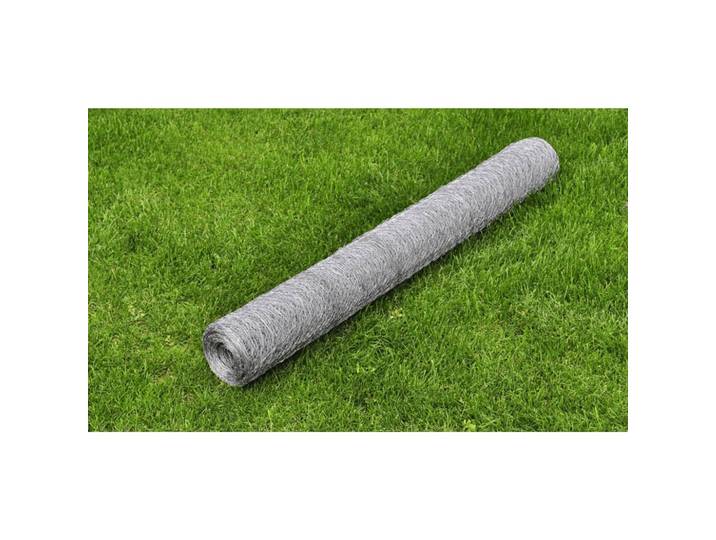 vidaXL Drahtzaun für Hühner Verzinkter Stahl 25x1 m Silbern