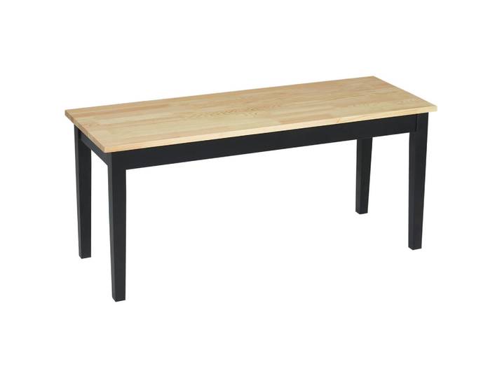 Jamb Sitzbank Girona Norte Natur/Schwarz Massivholz 102/36/45 cm, Hellbraun, Holz, Kiefer, 102x45x36 cm, Esszimmer, Bank, Sitzbänke