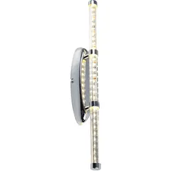 LED Wandleuchte Wandlampe Badezimmerlampe fest verbaut Silber Acryl H 50 cm