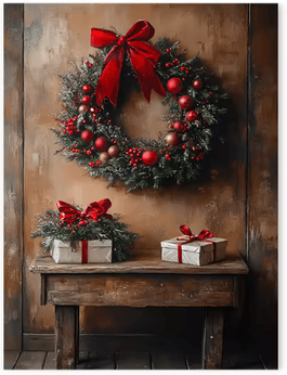 Inspire Picks Vintage Red Truck Christmas Canvas Wall Art Nordic Winter Scene Holiday Decor 1 30x40cm