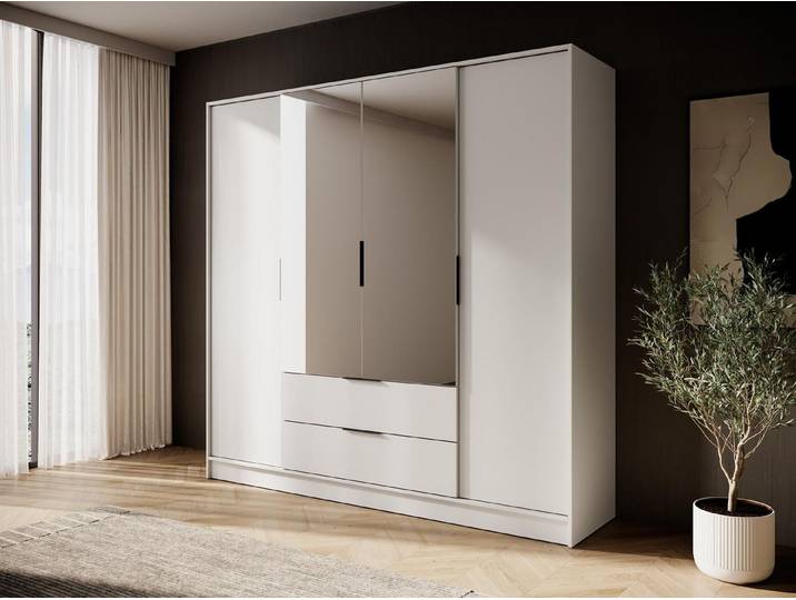Compleo Drehtürenschrank mit 2 Schubladen KALS Designer Schrank geräumig