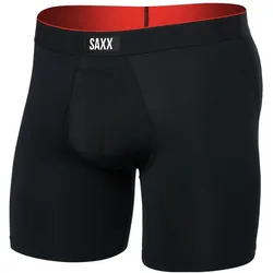 SAXX, Herren, Funktionsunterhose, Multi-Sport Mesh Boxer Brief Fly (L), Schwarz