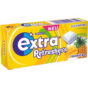 Extra Kaugummis Refreshers, Tropical, zur Zahnpflege, zuckerfrei, Päckchen mit 8 Dragees