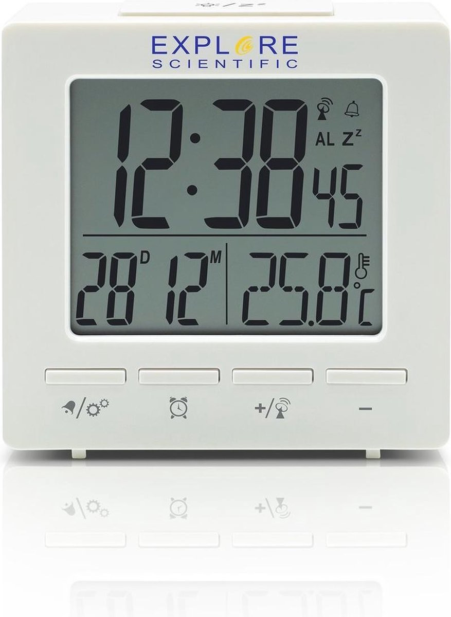 Bresser Mini-wekkerradio Explore Scientific Wit 7,2 cm