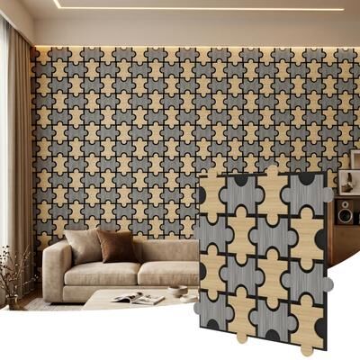 Hochwertiges "4 PCS 24"" x 24"" Puzzle Decorative Wall Panels, FSC Acoustic Wall Paneling for Interior Cover 15.5 Sq. Ft."