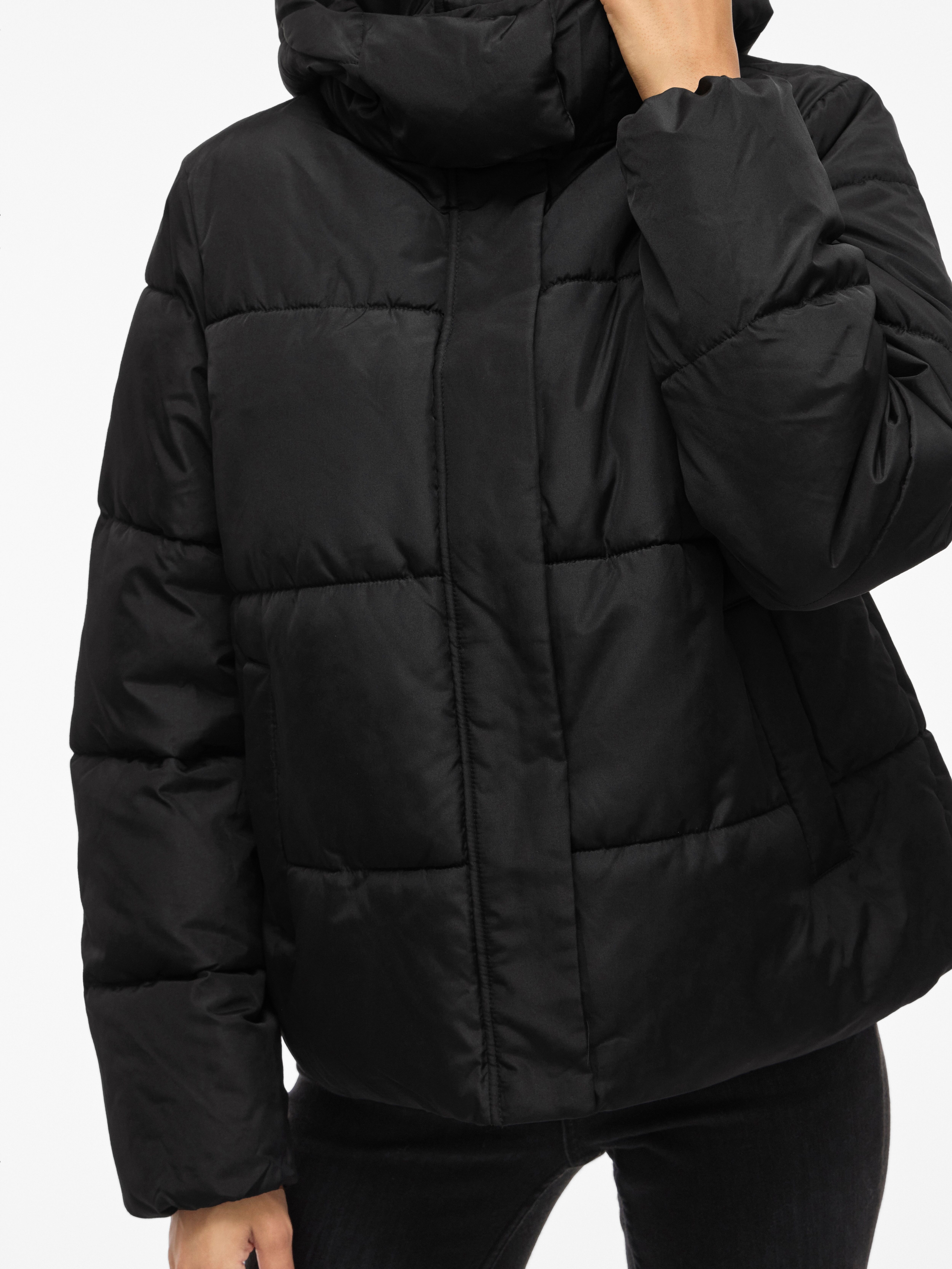 Steppjacke VILA "VIMILJA PADDED PUFFER - NOOS", Damen, Gr. 38, schwarz (schwarz beauty), Web, Obermaterial: 100% Polyester, unifarben, regular fit, Jacken Steppjacke schwarz beauty 38