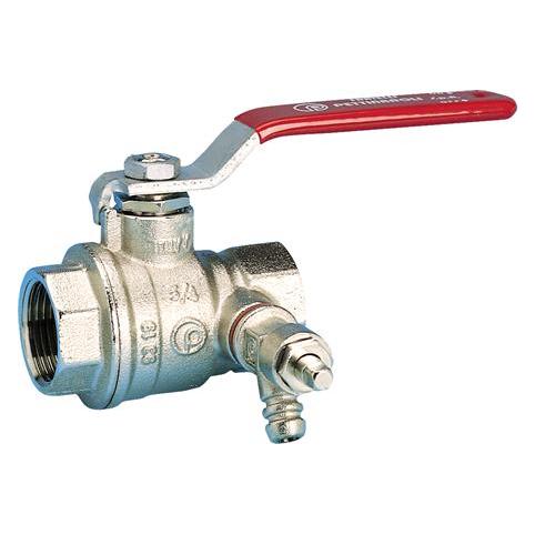 Pettinaroli Kuglehane 3/4" med aftap muffe/muffe med rødt stålhåndtag (51CS 3/4")