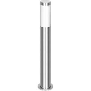 Böttcher-AG Wegeleuchte Edelstahl, silber, mit 230V Netzstrom, Pollerleuchte, E27-Fassung, IP44 Spritzwasserschutz, Höhe 65cm