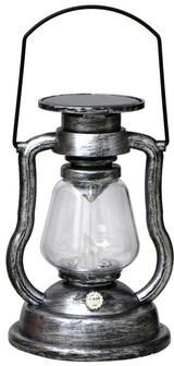 Inspired Deals Vintage Solar Lantern Flame Effect LED Decorative Outdoor Light silver
