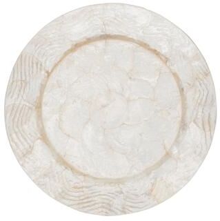 Saro Lifestyle Elegant Wavy Capiz Charger (Set of 4)
