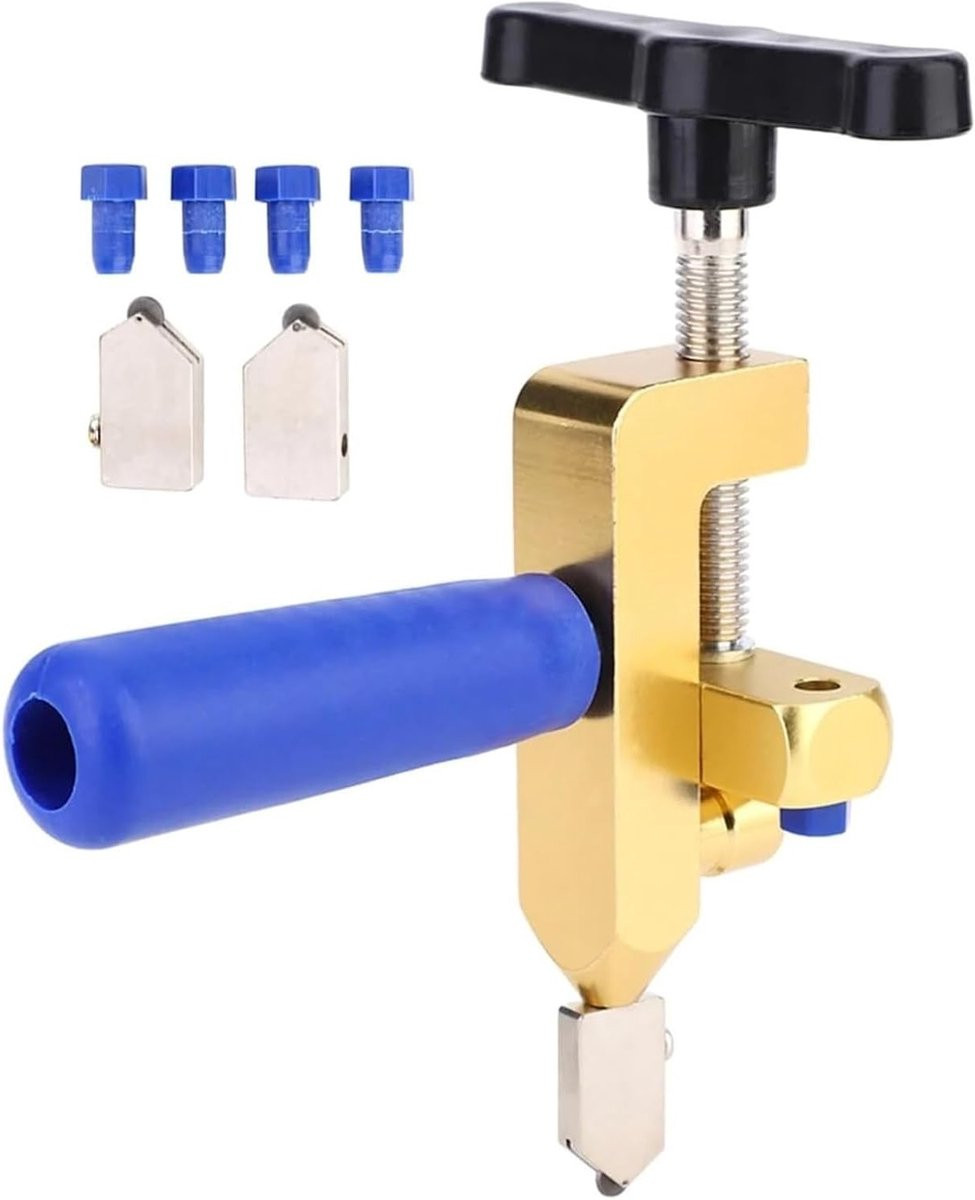 Allecto Multifunctionele glazen en tegelsnijder voor keramische tegels - Blauw/Zwart