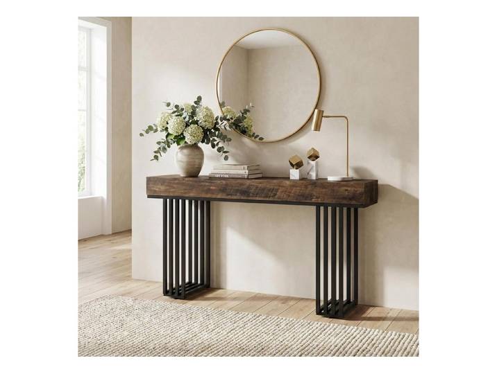 LuxusKollektion Konsolentisch Konsolentisch 140cm Holz Schwarz (1-St)