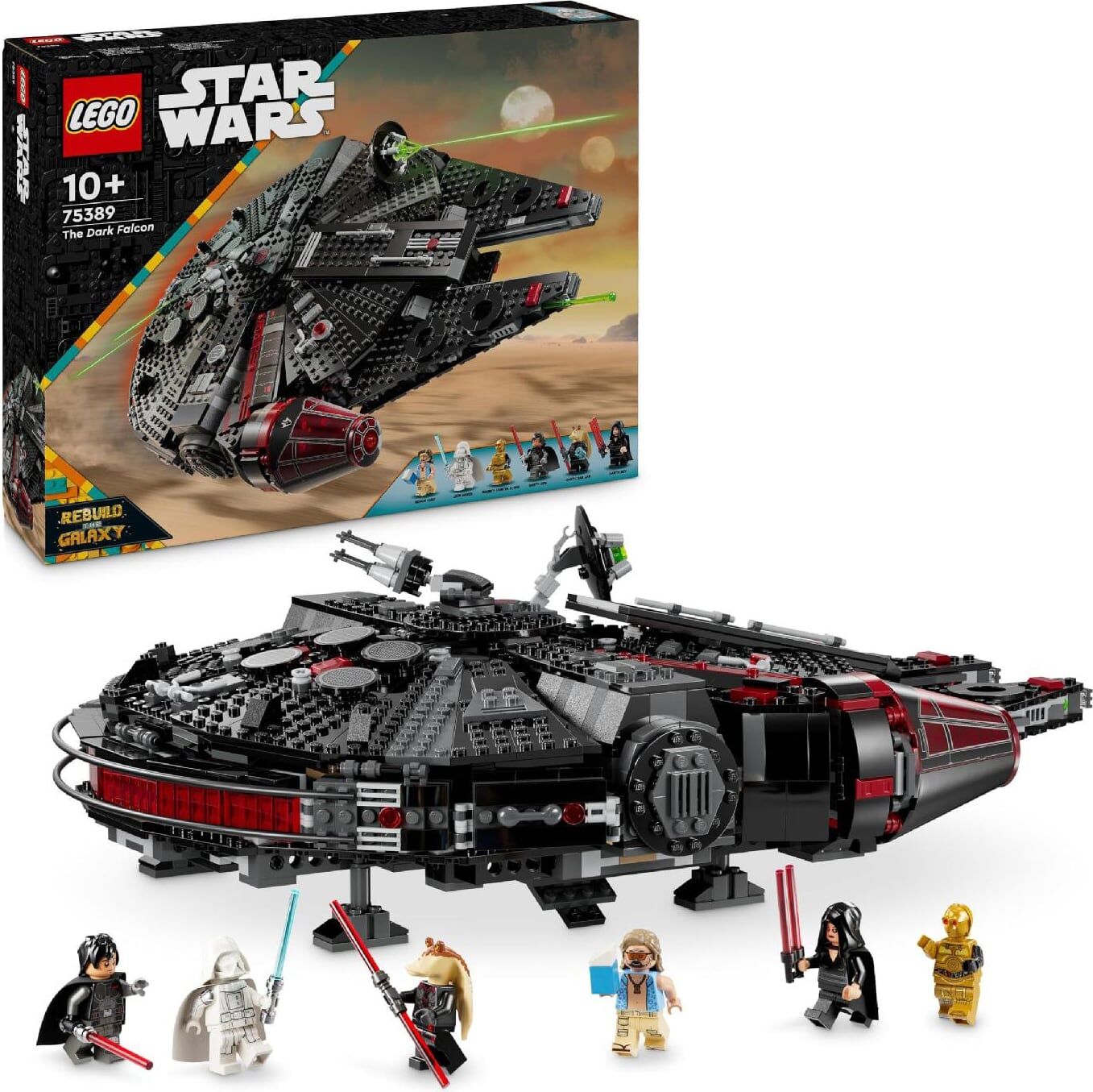 Lego 75389 Star Wars - Dark Falcon Astronave Versione Oscura Del Millennium Falcon Con 6 Minifigure Per Bambini Da 10+ Anni - 75389