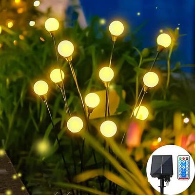 5er-Pack Solar-Glühwürmchen-Lichter für den Außenbereich, wasserdicht, Gartenlicht, Fernbedienung, Solar-/USB-Stromversorgung, 8 Modi, Beleuchtung, Solar-Wechsellichter, Hof, Terrasse, Weg,