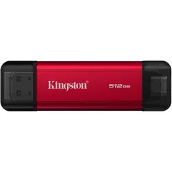 Kingston Dual Portable SSD (0.51 TB), Externe SSD, Schwarz, Rot