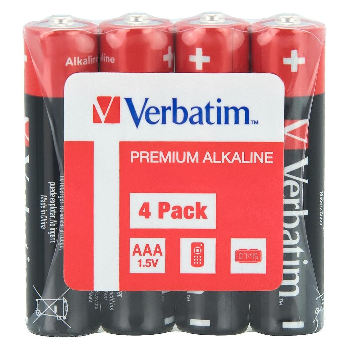 Verbatim Batterie 4 x AAA / LR03 - Alkalisch (4 Stk., AAA) (49500)