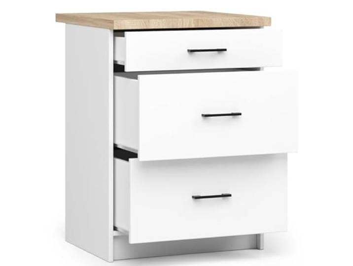 BDW - Küchenschrank Weiß - Schrank Küche mit Arbeitsplatte und Schubladen - Schrank 60 cm breit, 85 cm hoch - Küchenschränke Einzeln, Küchenmöbel Einzelteile
