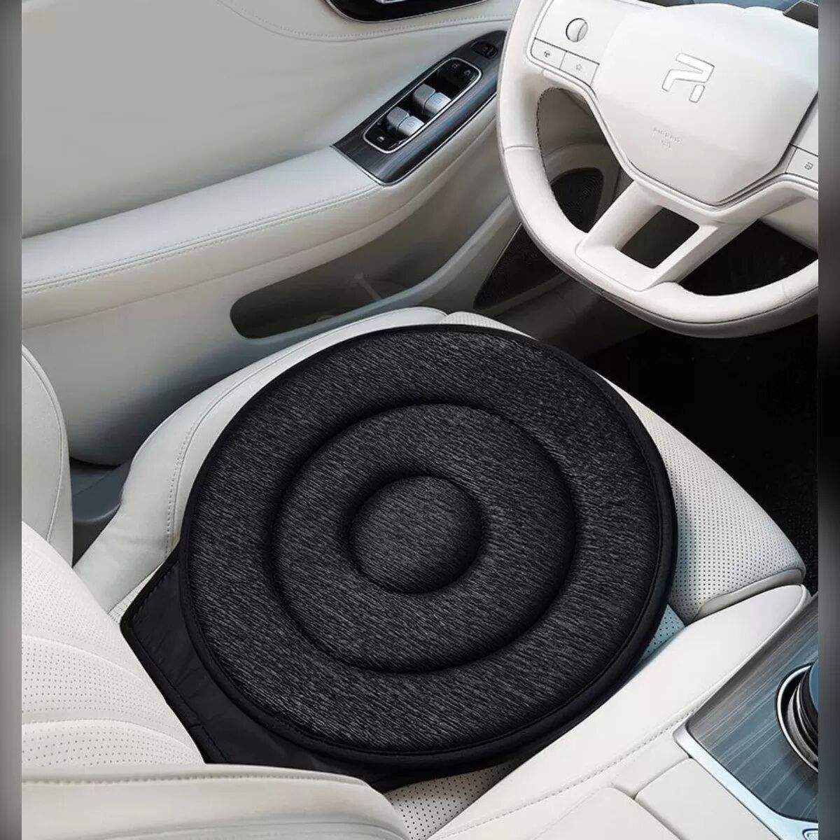 INF 360° Drehkissen für Autositze - Ergonomische Drehscheibe für einfachen Ein- und Ausstieg Schwarz