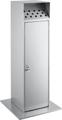 Ascher-Standsäule, Volumen 23 l, abschließbar, inkl. 1 Schlüssel, B 380 x T 380 x H 880 mm, Edelstahl