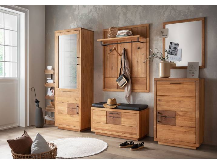 5-teilige Garderobe Windsor in Eiche massiv - in 3 Farben lieferbar – Montierte Lieferung – 3%-Vorkasse-Rabatt