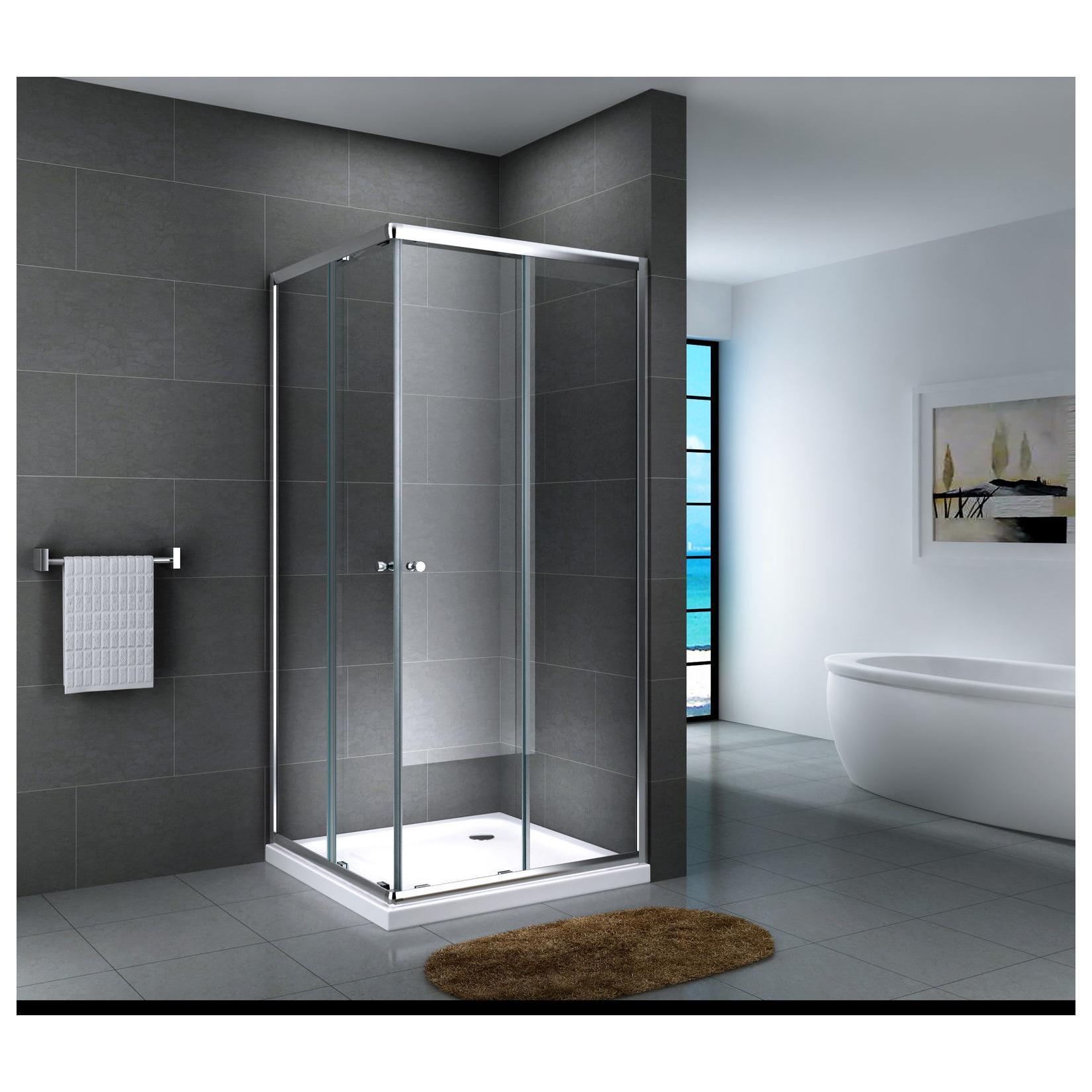 Fa-Bausysteme Glasdusche Werra Gestreift 90 x 90 cm ohne Wanne