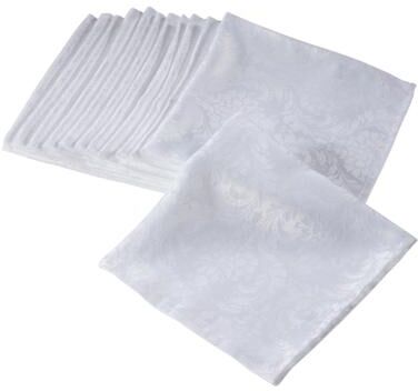Saro Lifestyle White Damask Dinner Napkins (Set of 12)