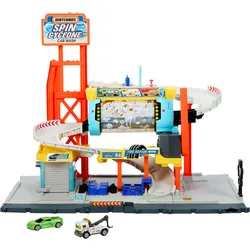 Matchbox Spielset Rotierende Waschstraße“ mit Die-Cast-Corvette und Abschleppwagen