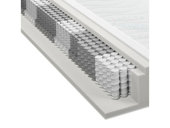 Taschenfederkernmatratze, Weiß, 120x200 cm, Textil, Abnehmbarer Bezug, Modern
