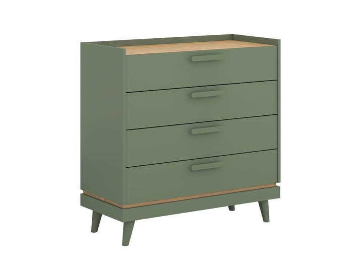 Commode 4 tiroirs matériaux : panneaux stratifiés vert