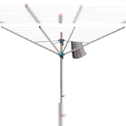 BERLINLODGE Wäschespinne Vento 12 windsichere Halter Aluminium Hx⌀ 170x300cm Höhenverstellbar Automatiköffnungs Wäscheständer Wäscheleine