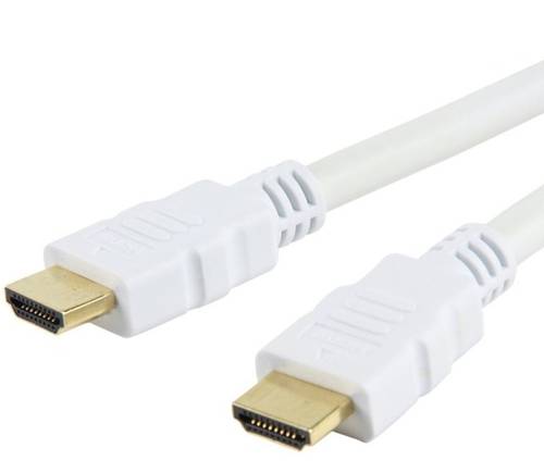 TECHly HDMI Anschlusskabel 2.00 m Weiß ICOC-HDMI-4-020WH HDMI-Kabel