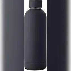 WOLFCUT Trinkflasche 0,5 L schwarz | Thermoflasche | isoliert für Warm & Kaltgetränke | 24h kalt & 12h heiß | doppelwandig | Edelstahl lackiert