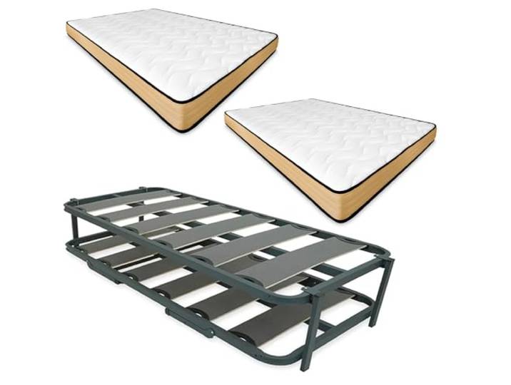 Somnia Descanso - Komplettes Bett mit 2 Matratzen Viscojunior + verstärktem Nistbett, 90 x 190 cm