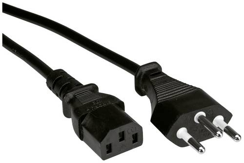 Value Strom Anschlusskabel [1x T12 Stecker - 1x Kaltgeräte-Buchse C13] 0.8 m Schwarz