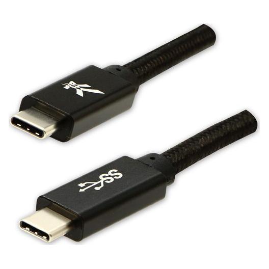 USB-Kabel Logo USB-C - USB-C 2 m Schwarz (2 m, USB 3.2 Gen 1) (25235489)