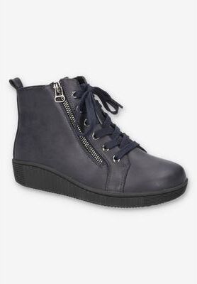Women's Hollyann Slip-Resistant Ankle Boot by Easy Works in Navy Burnished (Size 11 M)