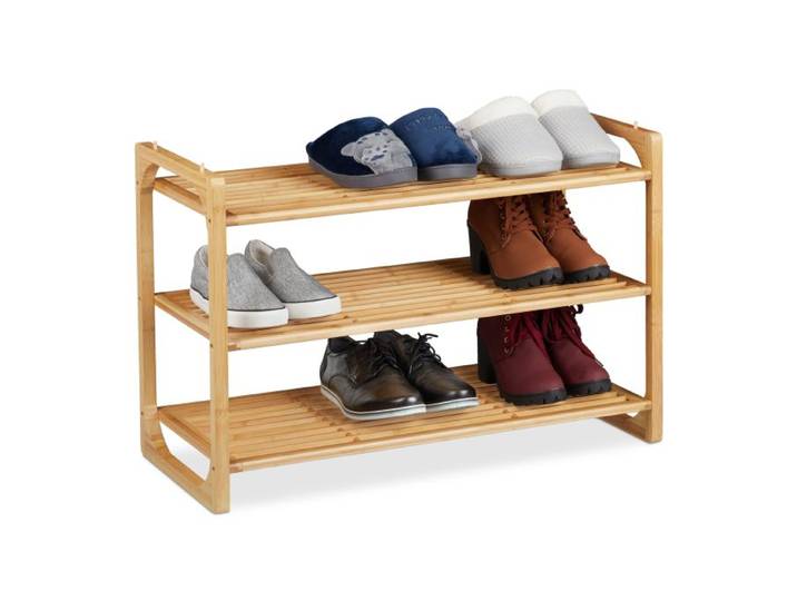 Relaxdays Schuhregal Bambus stapelbar