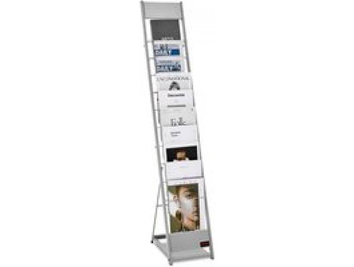 VEVOR Présentoir à brochures 10 niveaux, porte-brochures sur pied, porte-revue en métal robuste et durable pour journaux, présentoir à magazines pour exposition, bureau, hôtel, salon artisanal, argent