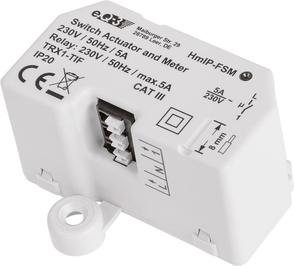 HOMEMATIC IP Smart-Home-Zubehör "Schalt-Mess-Aktor - Unterputz (142721A0)", weiß, B:5,4cm H:3,3cm T:4,1cm, Smart-Home-Stationen, Smart-Home-Zubehör