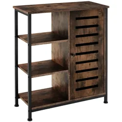 tectake Sideboard 71x32x82cm  Industrial Holz Dunkel, Rustikal