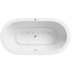 Whirlpool weiß Sprudelwanne freistehend Massagewanne Sprudelbad Whirlwanne eckig Badausstattung Badezimmer Badzubehör Düsen Luca Jet-Line