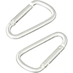 100 SPRINTIS Karabinerhaken 100 Stück, 48 mm, Aluminium, silber, vielseitiger Schlüsselanhänger und Befestigung für Outdoor-Aktivitäten und Camping